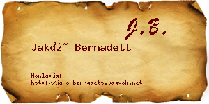 Jakó Bernadett névjegykártya